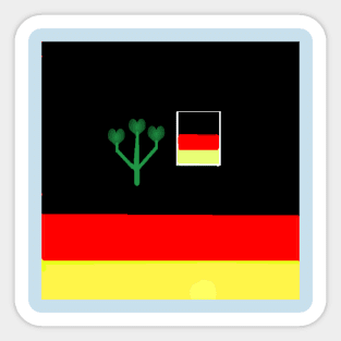 Sporty German Design on Blue Background Sticker